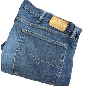 Polo Ralph Lauren Varick Slim Straight Jeans Mens 40x32 Blue Denim Cotton Blend